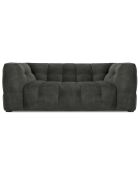 Canapé Velours 2 places Vesta gris foncé - 208x102x68 cm