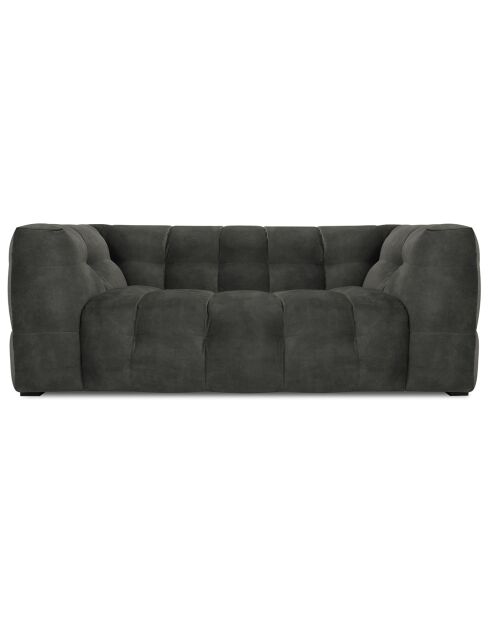 Canapé Velours 2 places Vesta gris foncé - 208x102x68 cm