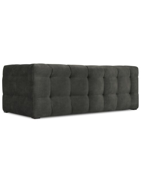 Canapé Velours 2 places Vesta gris foncé - 208x102x68 cm
