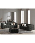 Canapé Velours 2 places Vesta gris foncé - 208x102x68 cm