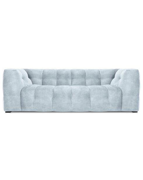 Canapé Velours 3 places Vesta bleu clair - 236x102x68 cm