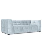 Canapé Velours 3 places Vesta bleu clair - 236x102x68 cm