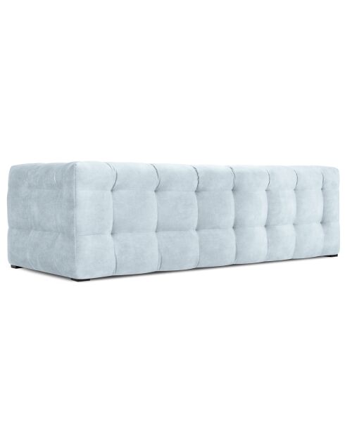 Canapé Velours 3 places Vesta bleu clair - 236x102x68 cm