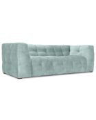 Canapé Velours 3 places Vesta menthe - 236x102x68 cm
