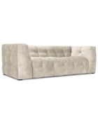 Canapé Velours 3 places Vesta beige - 236x102x68 cm