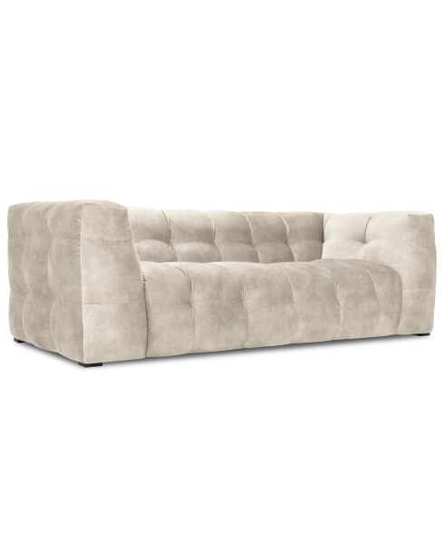 Canapé Velours 3 places Vesta beige - 236x102x68 cm