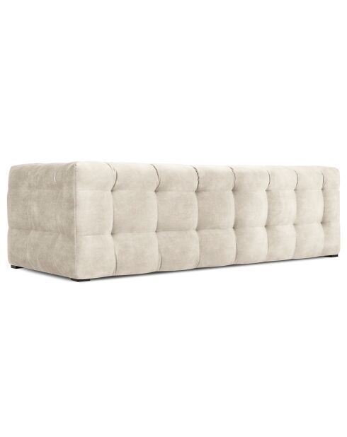Canapé Velours 3 places Vesta beige - 236x102x68 cm