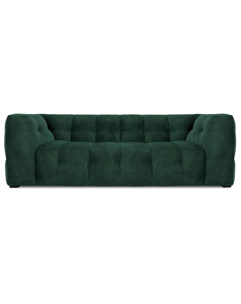 Canapé Velours 3 places Vesta vert bouteille - 236x102x68 cm