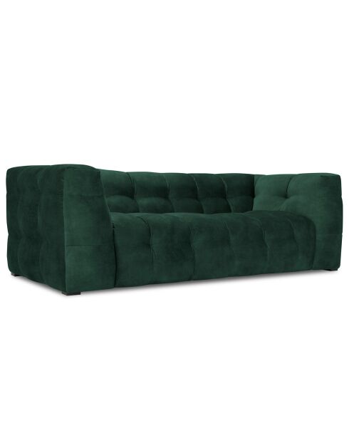 Canapé Velours 3 places Vesta vert bouteille - 236x102x68 cm