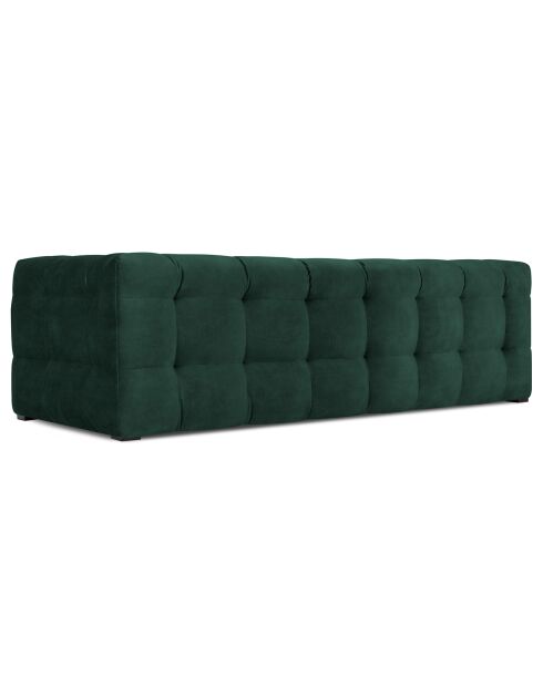 Canapé Velours 3 places Vesta vert bouteille - 236x102x68 cm