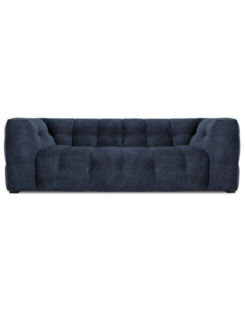 Canapé Velours 3 places Vesta bleu - 236x102x68 cm