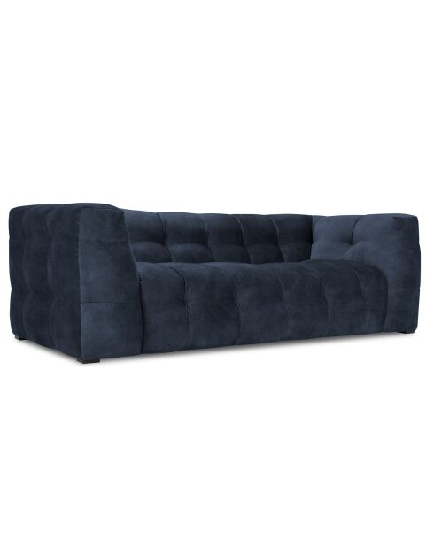 Canapé Velours 3 places Vesta bleu - 236x102x68 cm