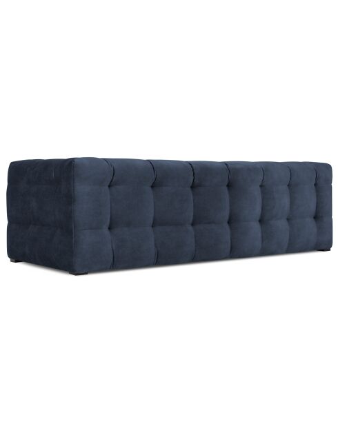 Canapé Velours 3 places Vesta bleu - 236x102x68 cm