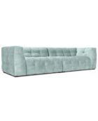 Canapé Velours 4 places Vesta menthe - 280x102x68 cm