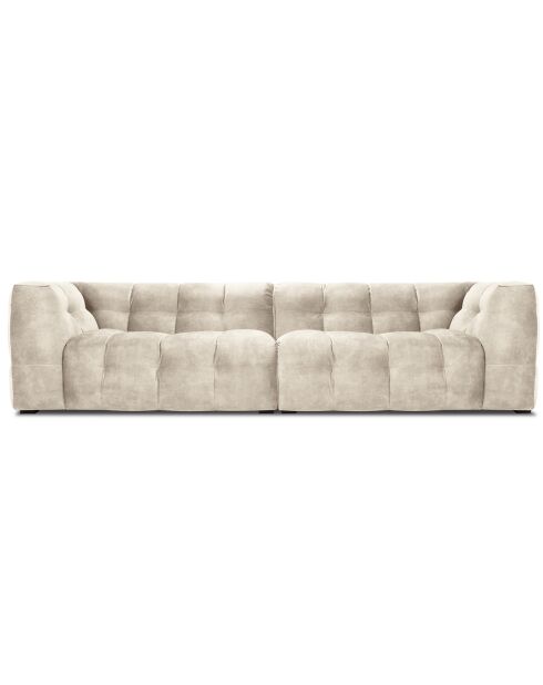 Canapé Velours 4 places Vesta beige - 280x102x68 cm