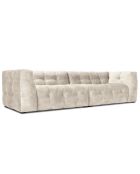 Canapé Velours 4 places Vesta beige - 280x102x68 cm