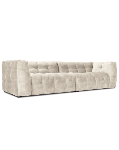 Canapé Velours 4 places Vesta beige - 280x102x68 cm