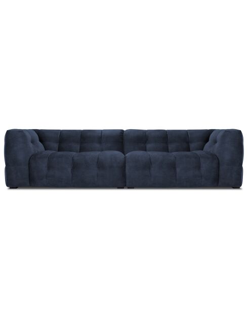 Canapé Velours 4 places Vesta bleu - 280x102x68 cm