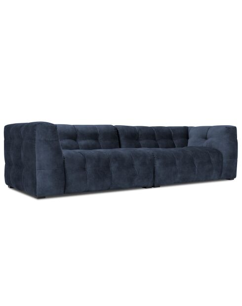 Canapé Velours 4 places Vesta bleu - 280x102x68 cm