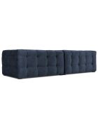 Canapé Velours 4 places Vesta bleu - 280x102x68 cm