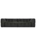 Canapé Velours 4 places Vesta gris foncé - 280x102x68 cm