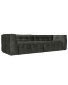 Canapé Velours 4 places Vesta gris foncé - 280x102x68 cm