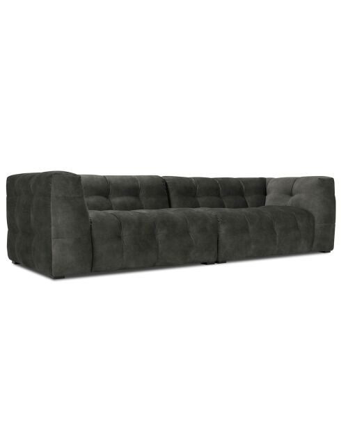 Canapé Velours 4 places Vesta gris foncé - 280x102x68 cm