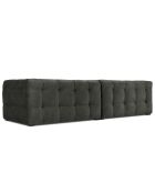 Canapé Velours 4 places Vesta gris foncé - 280x102x68 cm