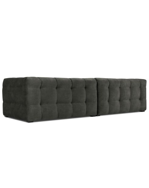 Canapé Velours 4 places Vesta gris foncé - 280x102x68 cm