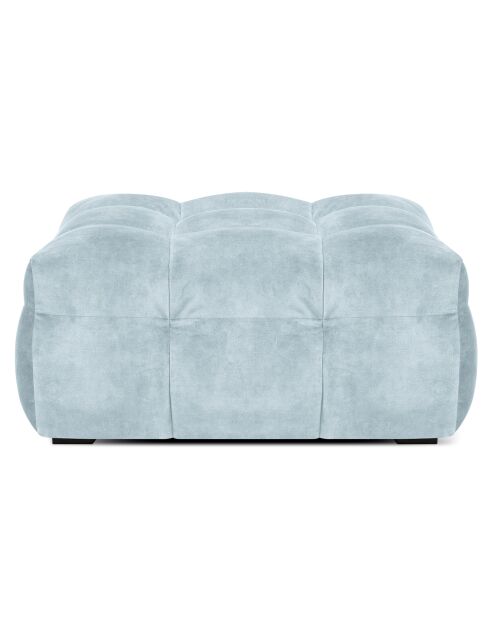 Pouf Velours Vesta bleu clair - 90x90x42 cm