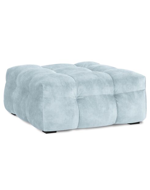 Pouf Velours Vesta bleu clair - 90x90x42 cm