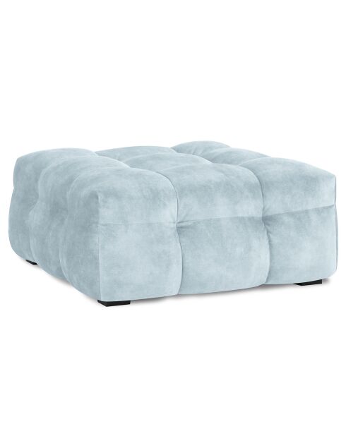 Pouf Velours Vesta bleu clair - 90x90x42 cm