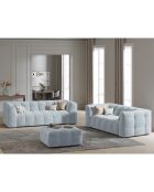 Pouf Velours Vesta bleu clair - 90x90x42 cm