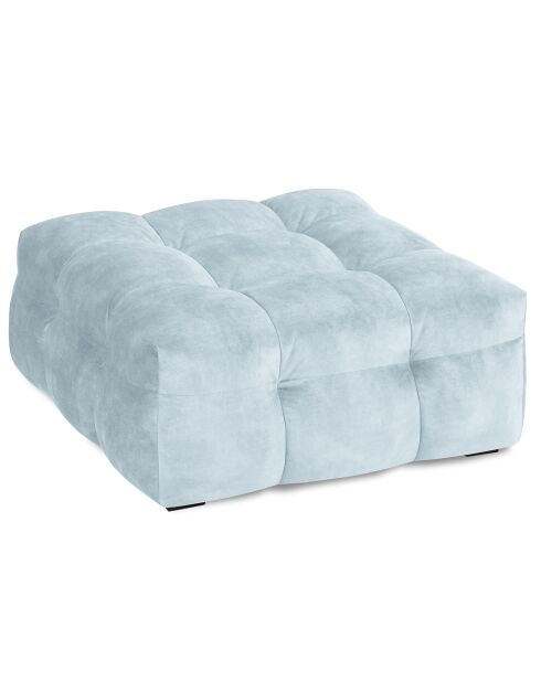 Pouf Velours Vesta bleu clair - 90x90x42 cm