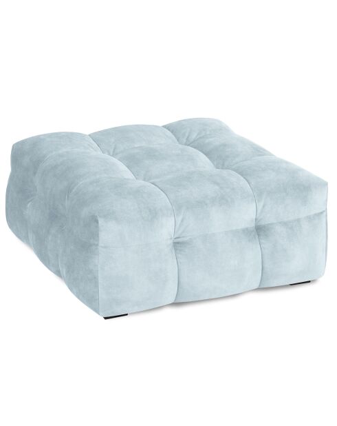 Pouf Velours Vesta bleu clair - 90x90x42 cm