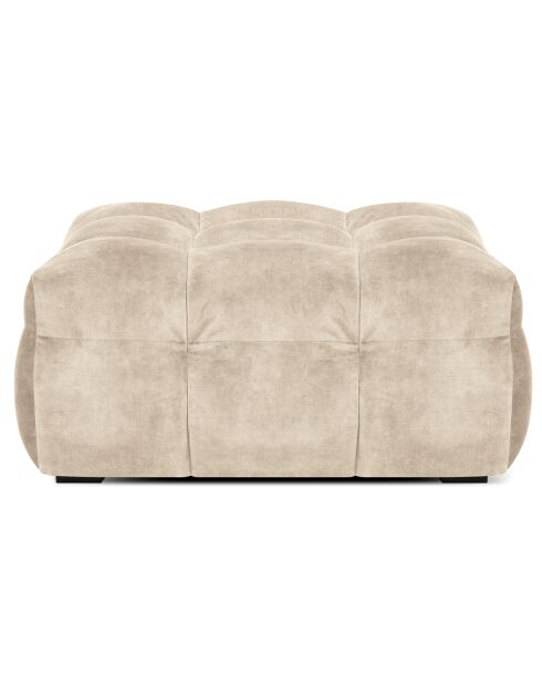 Pouf Velours Vesta beige - 90x90x42 cm