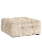 Pouf Velours Vesta beige - 90x90x42 cm