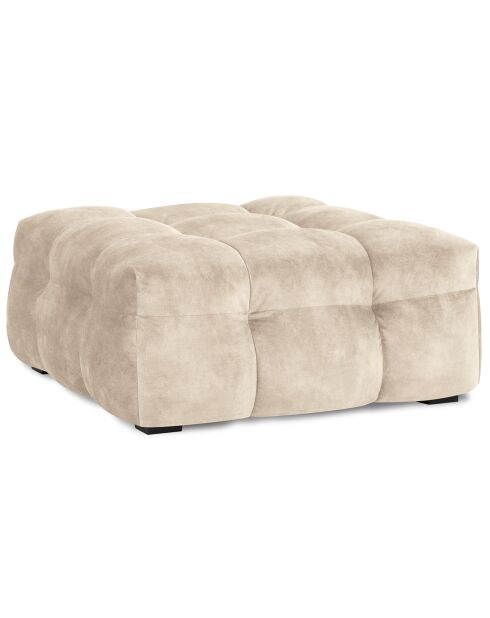 Pouf Velours Vesta beige - 90x90x42 cm