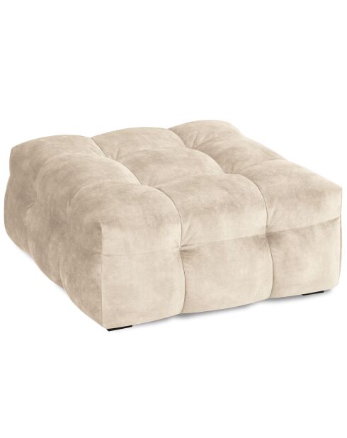 Pouf Velours Vesta beige - 90x90x42 cm