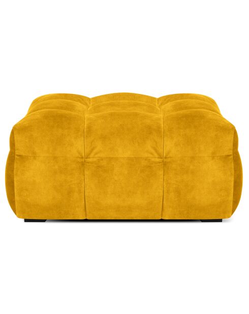 Pouf Velours Vesta jaune - 90x90x42 cm