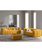 Pouf Velours Vesta jaune - 90x90x42 cm