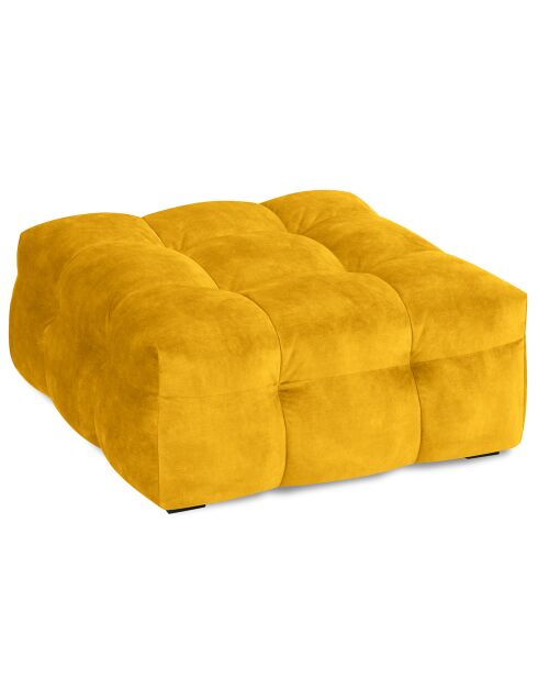 Pouf Velours Vesta jaune - 90x90x42 cm