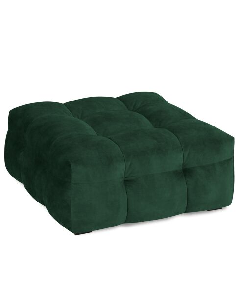 Pouf Velours Vesta vert bouteille - 90x90x42 cm