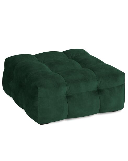 Pouf Velours Vesta vert bouteille - 90x90x42 cm