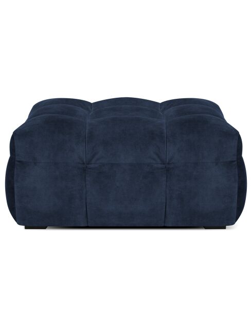 Pouf Velours Vesta bleu - 90x90x42 cm
