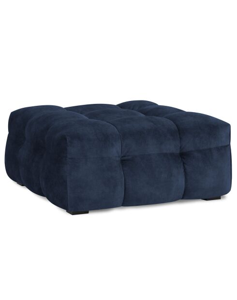 Pouf Velours Vesta bleu - 90x90x42 cm