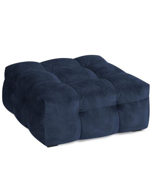 Pouf Velours Vesta bleu - 90x90x42 cm
