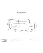 Méridienne velours Droite Vesta beige - 170x102x68 cm