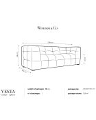 Canapé Velours 2 places Vesta bleu clair - 208x102x68 cm