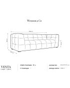 Canapé Velours 3 places Vesta menthe - 236x102x68 cm